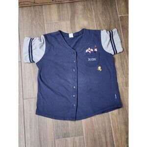 Vintage 90s Warner Bros Sylvester Tweety Baseball Shirt 2X 3X Missing Button